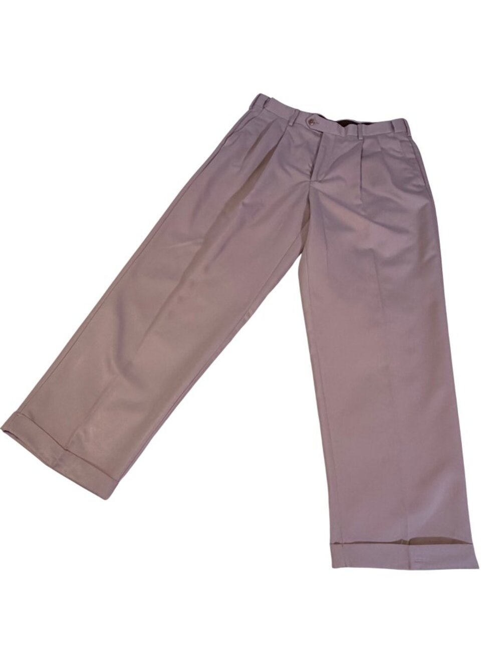 Savane Comfort Plus Mens Pleated Dress Pants 34W X 29L Stone Beige Polyester Coo - Picture 1 of 8